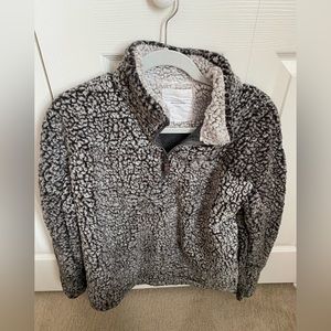 Thread and Supply Sherpa Pullover in Black and White